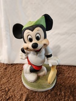4"T 1950s Ceramic Mickey Mouse Figurine Walt Disney Souvenir Collectible 