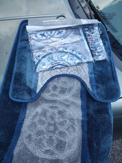 New Shower Curtain & Bath Mat Set - Pay at Pickup Only