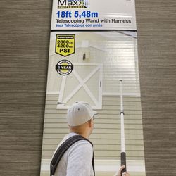 SurfaceMaxx Pro 18Ft Telescoping Pressure Washer Extension Wand & Harness 4200PSI