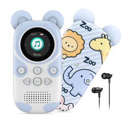 RUIZU 64GB Bluetooth MP3 Player For Kids, Cartoon Zoo Portable Music Player, Child MP3 Player With Bluetooth, Speaker, FM Radio, Voice Recording, Stop