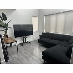 New Black Suede Adeline living Spaces Comfortable Bouncy Couch