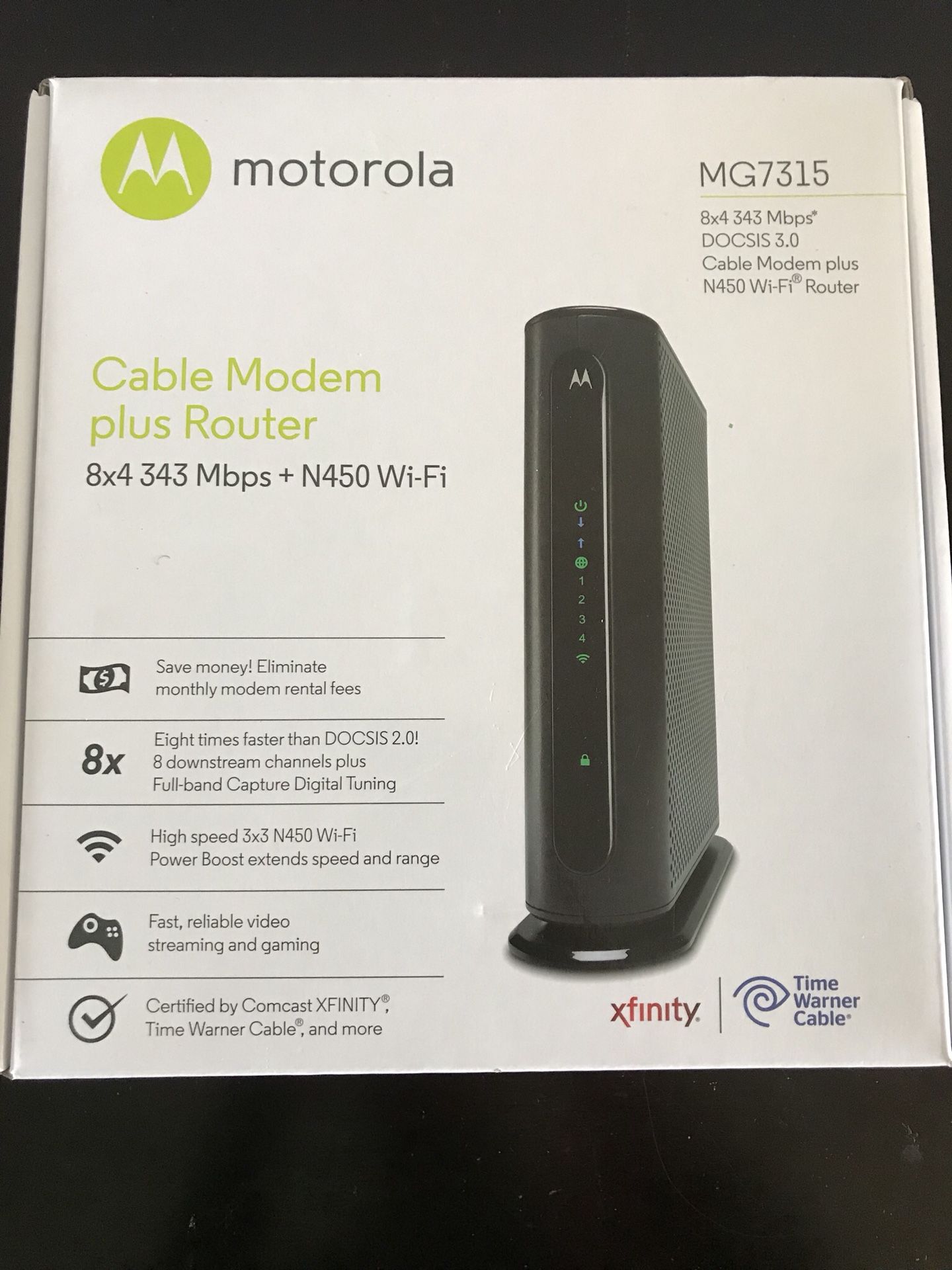 Motorola MG7315 Cable Modem and Router (Cox, Time Warner, etc)