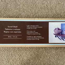 Allen + Roth Scroll Wood/Metal Wall Shelf 