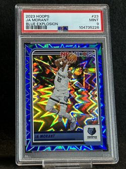 2023 Hoops 💥 Ja Morant 💥 Blue Explosion 32/59 PSA 9 Mint 💎 - Memphis Grizzlies