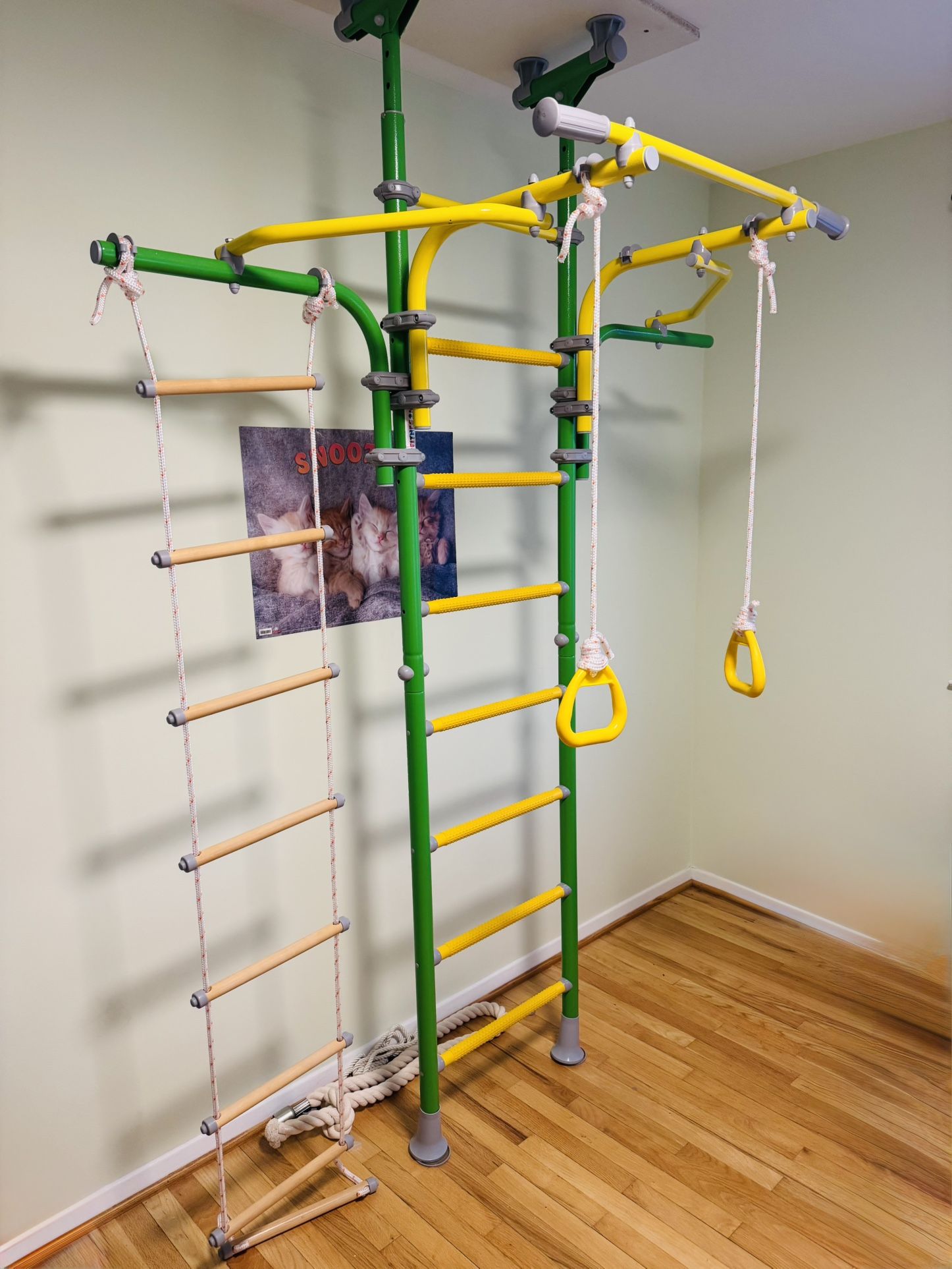 Kids swedish ladder and climbng ropes, indoor playground