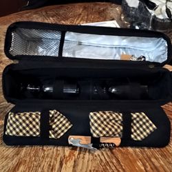 Longaberger Insulated Bag Tote Holds Wine Bottle Cups & Mus. Adjustable Strap
