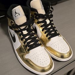 Jordan Air 1 Mid Size 11 Metallic Gold 