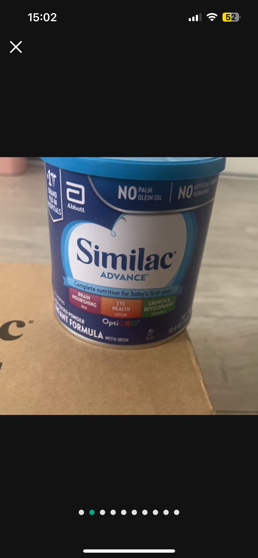 9 Cans Of Similac ADVANCE complete Nutrition Infant Formula w/iron