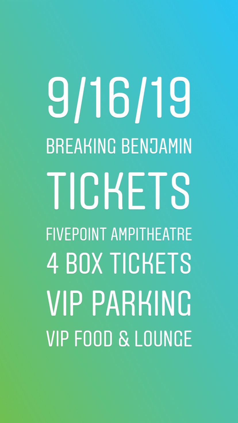Breaking Benjamin Tickets 9/16/19