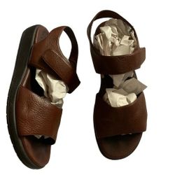Easy Spirit Anti Gravity Brown Leather Slingback Sandal Casual Women Shoes 10M