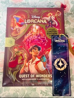 D23 Disney Lorcana Quest of Wonders Illumineers Lorebook w/ Promo card