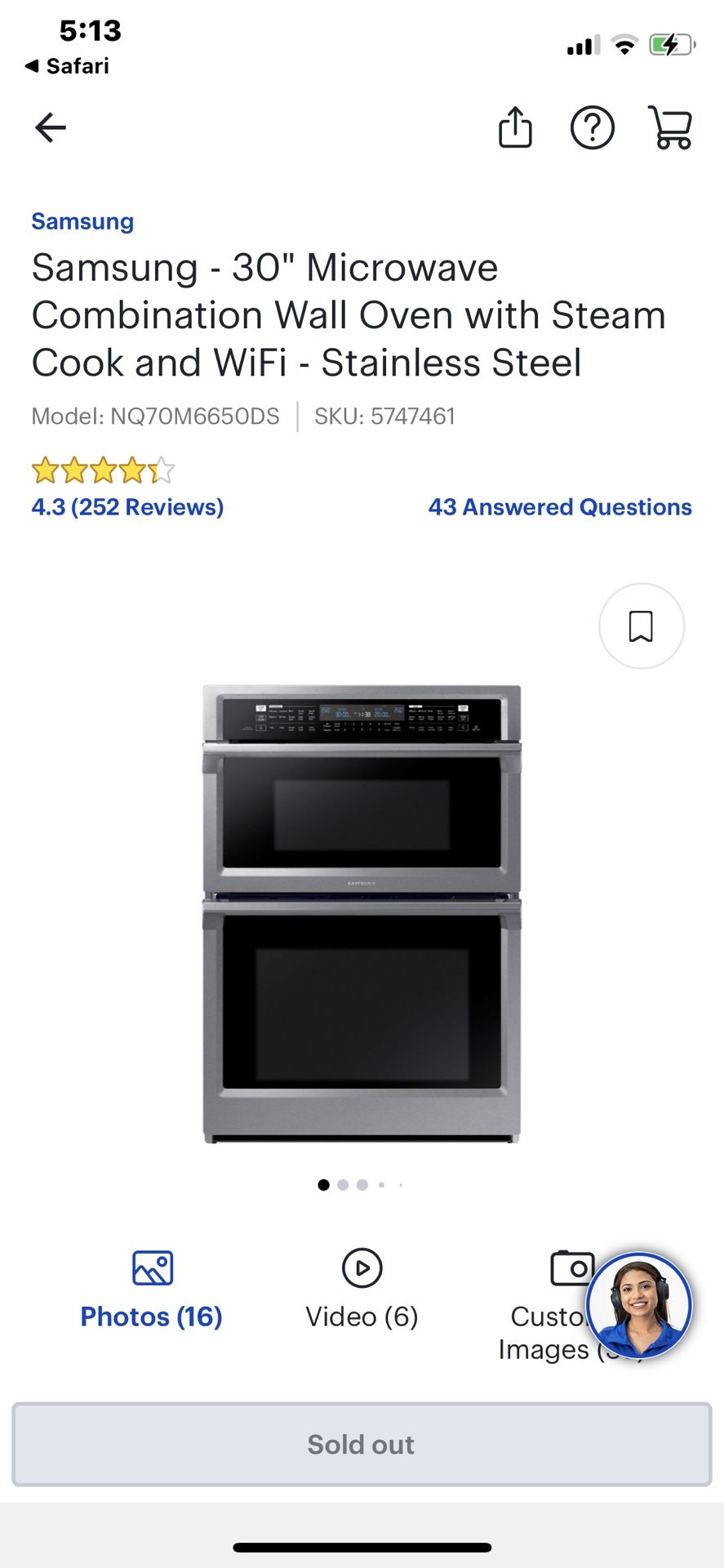 NEW SAMSUNG 30”CONVECTION SMART OVEN MICROWAVE COMBO ELECTRIC WITH 3 YEAR EXTENDED WARRANTY FULLY TRANSFERABLE 2/17/24