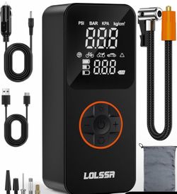 Portable tire inflator air compressor