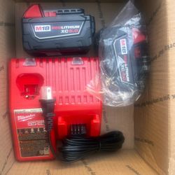 Milwaukee 2 Batteries And Charging Station.