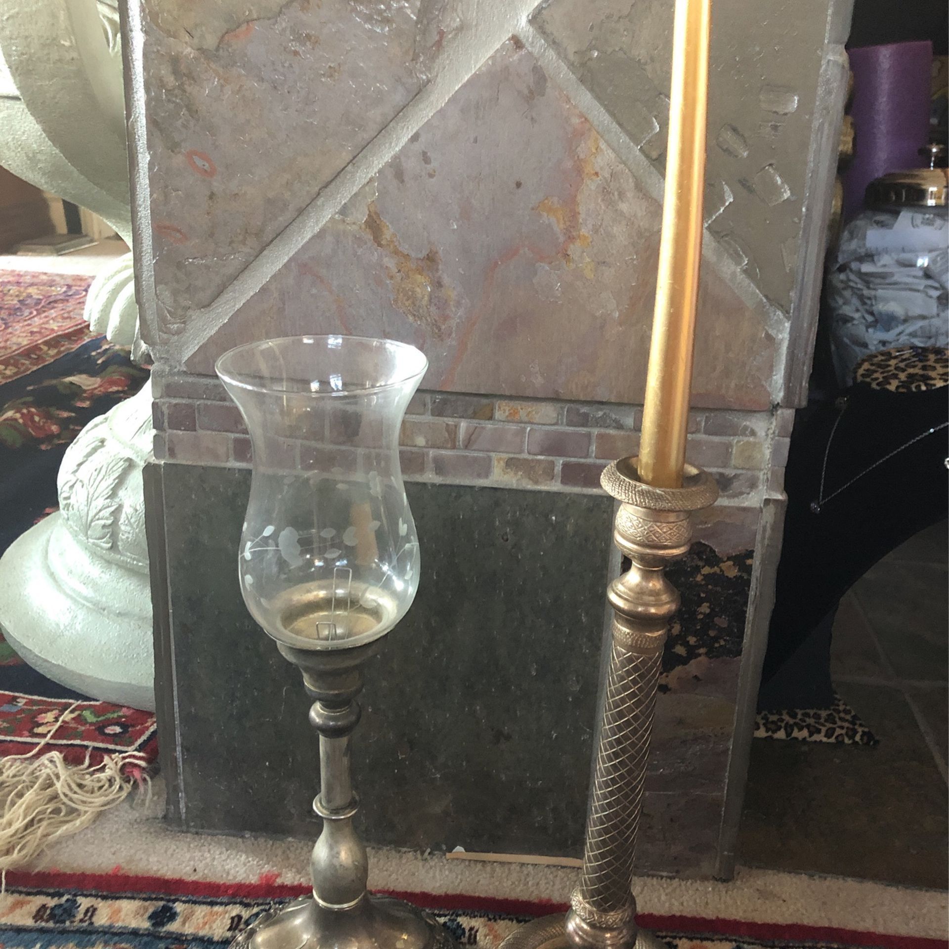 2 brass candle holder