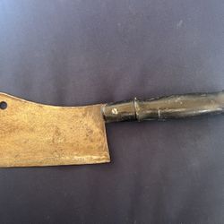 RARE ANTIQUE AMERICAN KNIFE CO. BALDWINSVILLE, NY CHEF'S MEAT CLEAVER KNIFE