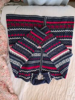 Heavy Nordic Zip Front Sweater