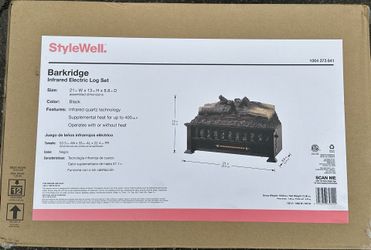 Brand New In Box StyleWell Barkridge 20.5 in. Infrared Electric Fireplace Log  Set Heater for Sale in Philadelphia, PA - OfferUp