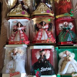 Holiday Barbie Dolls Collection - Lot Of 9