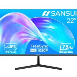 Sansui monitors 22 inch 75hz IPS FHD DP/HDMI/VGA Tilt Adjustable for Working and Gaming(HDMI cable included) 