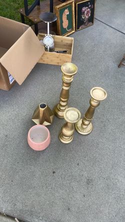 Candle stands and vase
