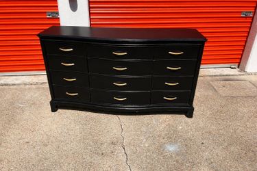 Black dresser with 12 drawers