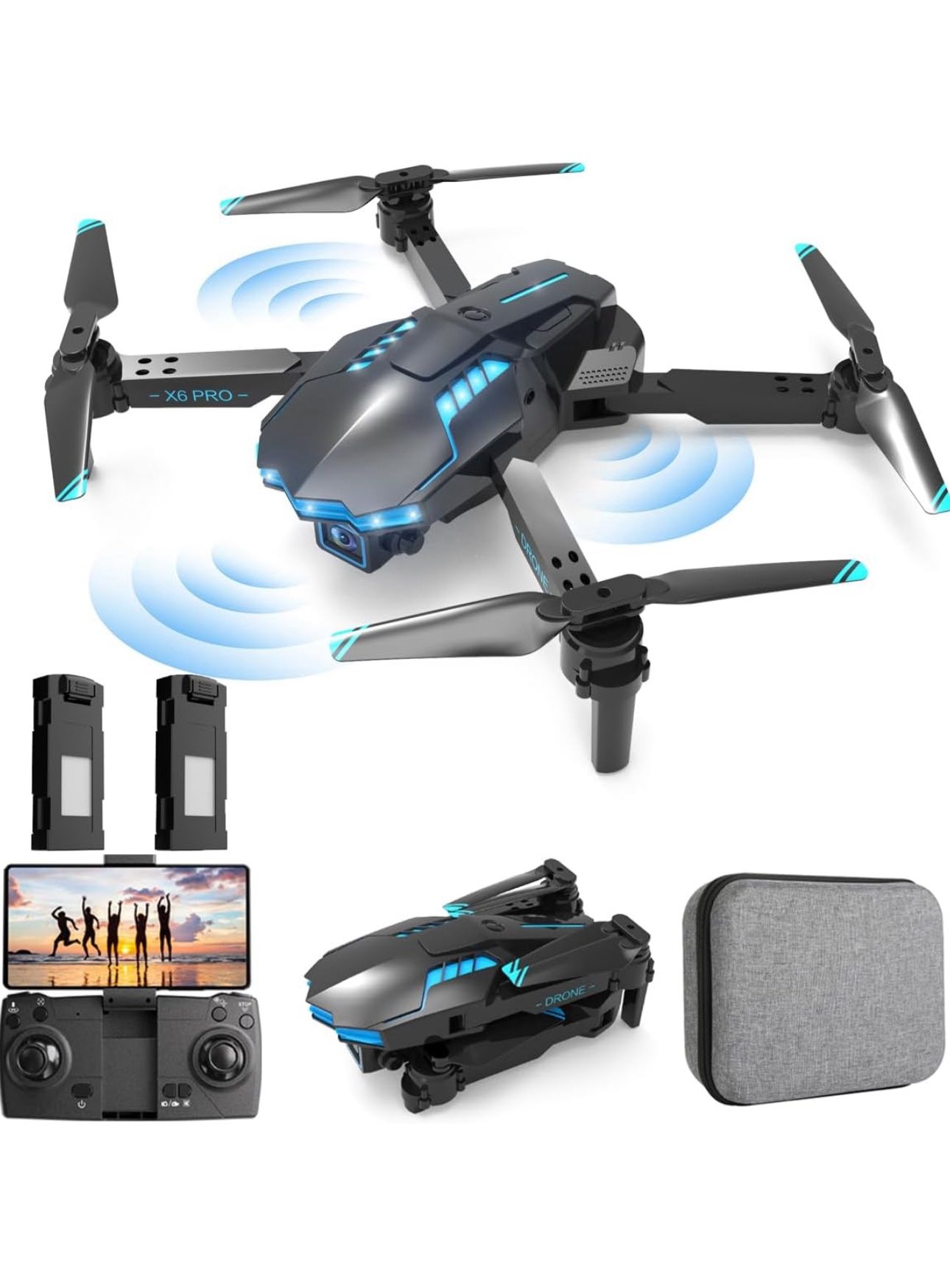 🔥NEW🔥 Drone with Camera 1080P for Kids and Adults, RC Quadcopter Foldable FPV Drone