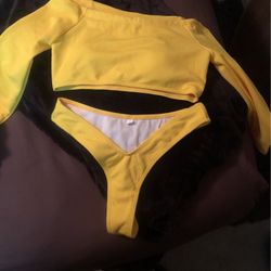 Yellow Off The Shoulder Bikini New