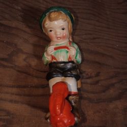 Vintage Ceramic Boy With Rabbit