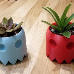 Pac-Man Themed Flower Succulent Pot Planters Handcrafted 