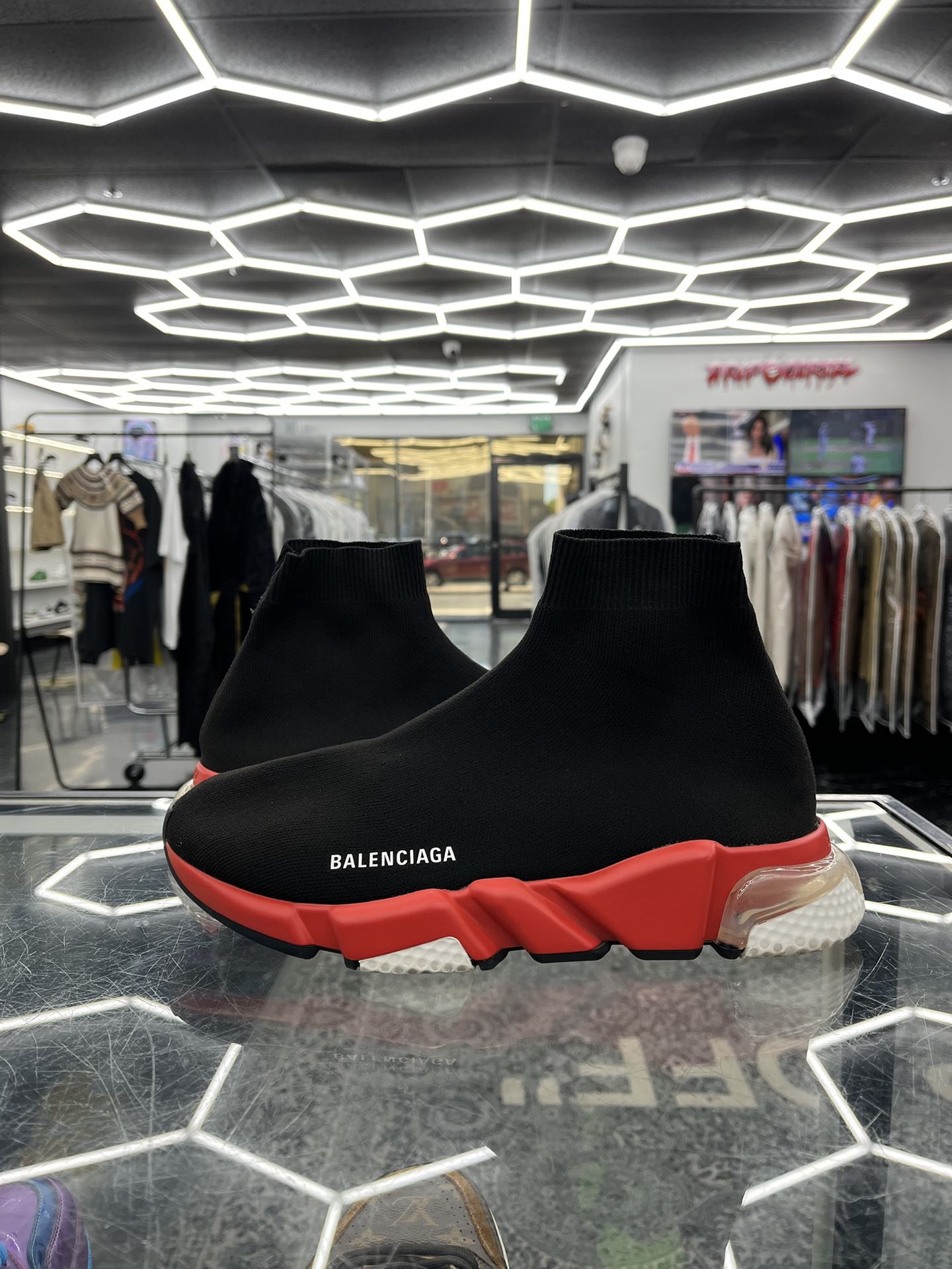 Balenciaga Speed 1.0 Black & Red Bubble heel - Preowned