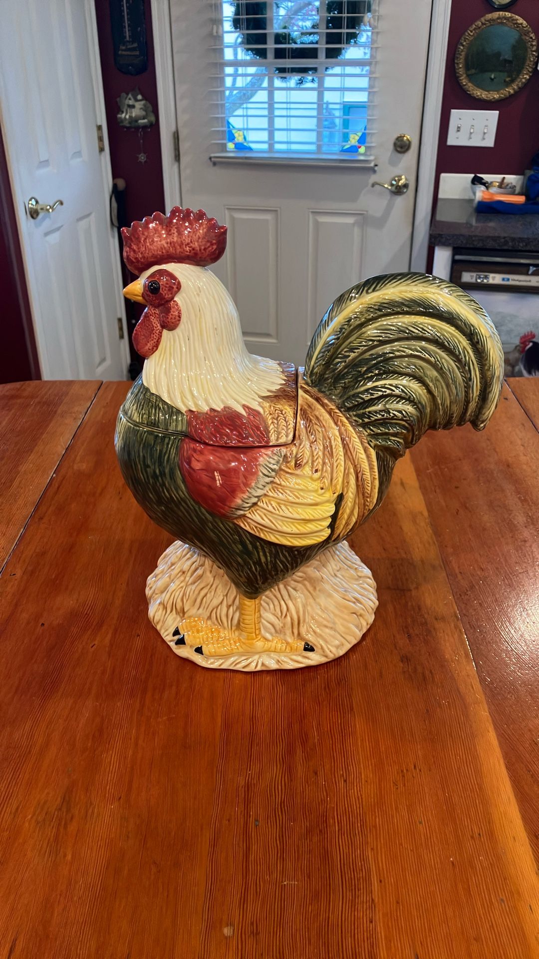 Beautiful Ceramic  Rooster Cookie Jar 