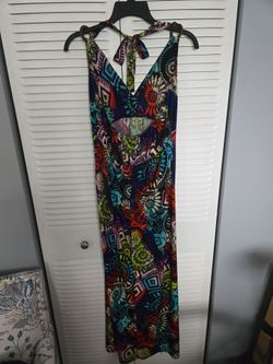 Full length halter dress, excellent condition,  worn once, $12