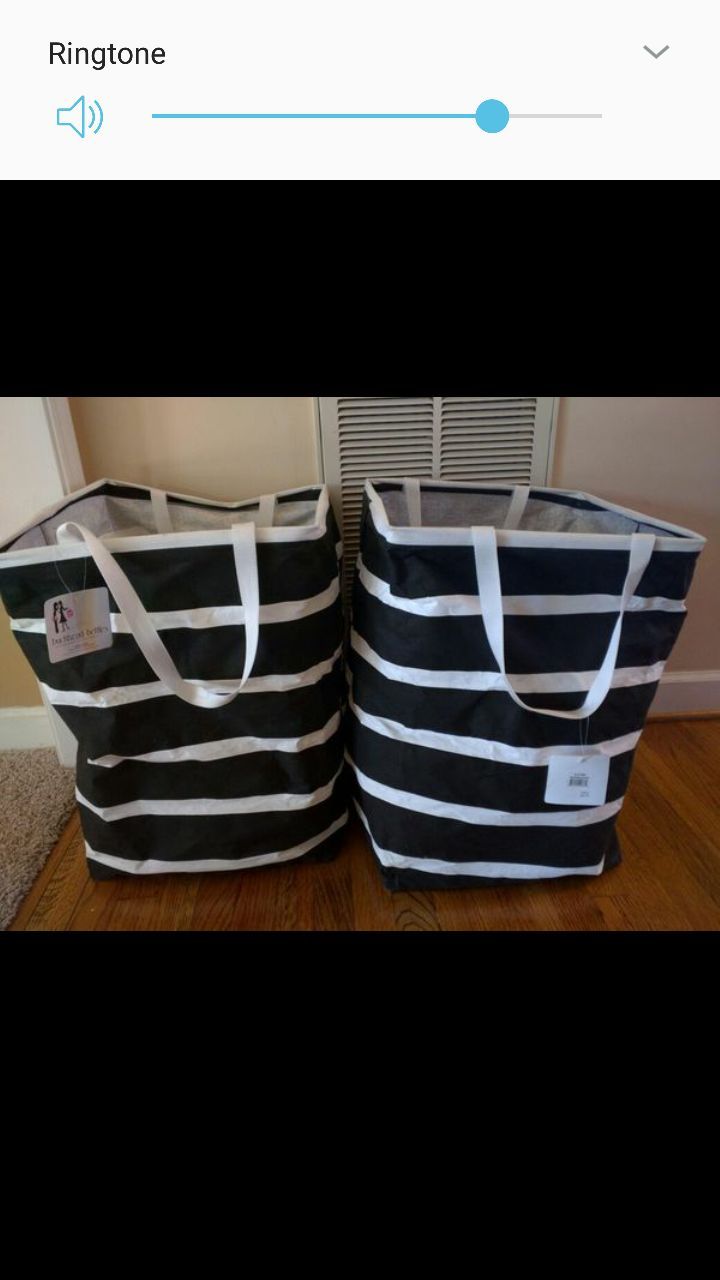 Brand NEW Buckhead Betties black n white Tall canvas bags