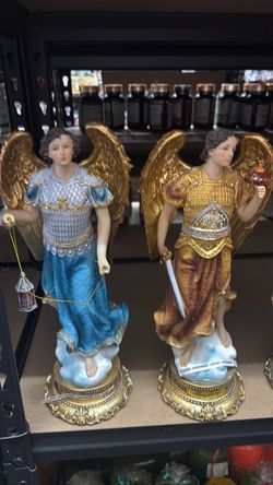 Arcangeles zadiquel y Jofiel estatuas
