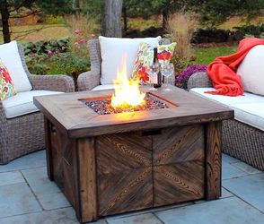 Costco Global Outdoors Faux Wood Fire Table $150