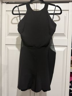 Block Romper With Side Netting Cut Out