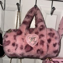Juicy Couture Pink leopard “let’s get cozy” shoulder bag 