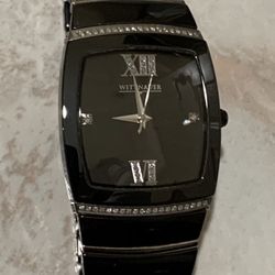 Swiss Watch Black Onyx & Diamonds 