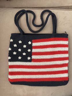 Over The Shoulder Crocheted Handbag Great Condition 11” X 12”
