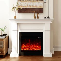 Electric Fireplace With Mantel