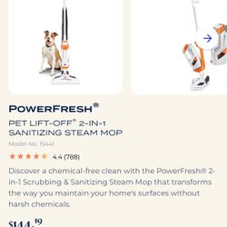 PowerFresh® PET LIFT-OFF® 2-IN-1 SANITIZING STEAM MOP 