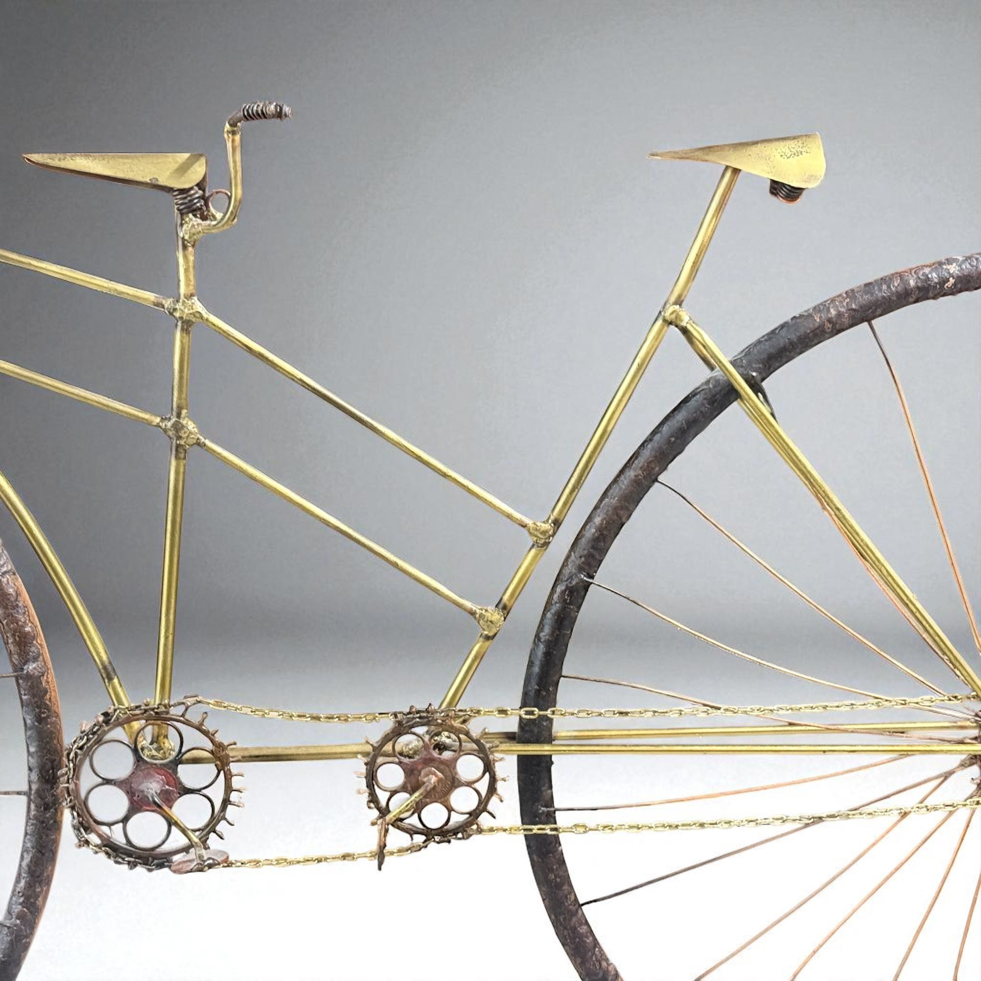 RARE VINTAGE BICYCLE BUILT FOR TWO WALL SCULPTURE BY JERE