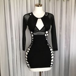 Black Strappy Bondage Dress Size S