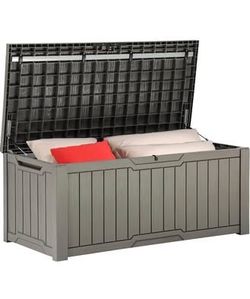 Assembled New 120 GallonOutdoor Storage Box Resin Deck Boxes Waterproof IndoorOutdoor Bin