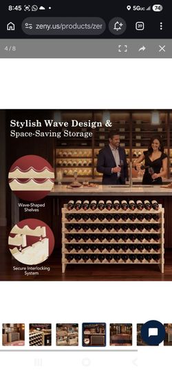 72 Bottles Stackable Modular Wine Rack, Freestanding Wine Bottle Holder 6-Tier Wine Holder Display Shelves for Kitchen, Cellar or Basement, Thick Wood