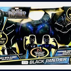 Marvel Black Panther 2 In 1 Muscle Chest 5 Piece  Halloween Costume

