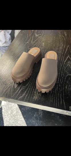 Brown Platform Mule Clogs Size 7.5