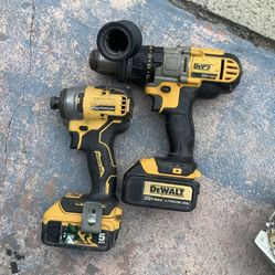 Dewalt Drill And Impact Driver Two Batteries Included 