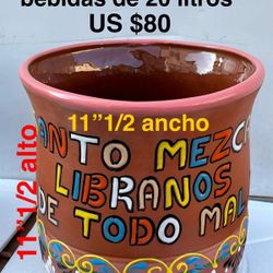 Jarrones De Barro Para Mixtear Bebidas Triple Cocidos 20 Litros 